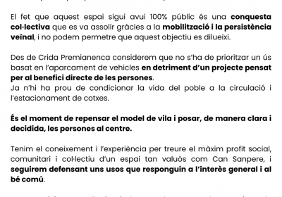 Per un Can Sanpere per les persones